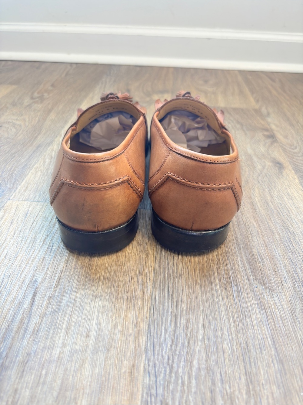 Johnston & Murphy Tan Leather Tassel Kiltie Loafers Mens Size 11 EUC - Picture 3 of 12